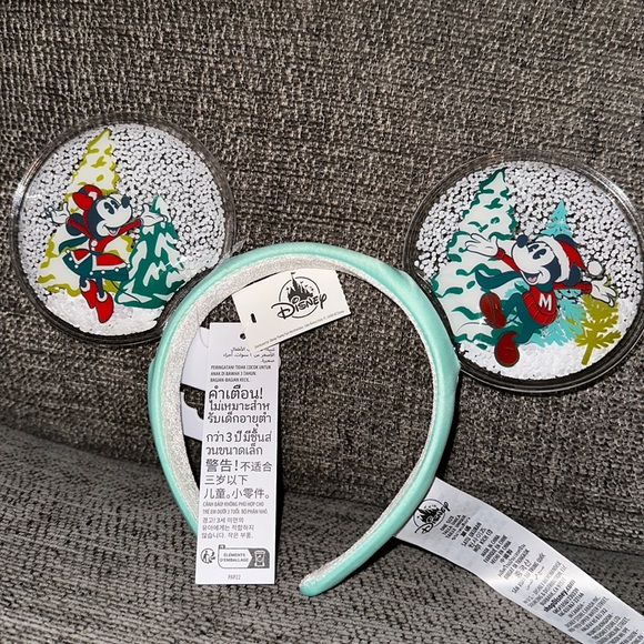 Disney Accessories - Disney Minnie and Mickey Holiday Christmas Snow Globe Ears